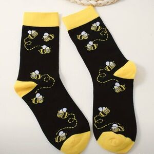 Bee Pattern Black and Yellow Socks NEW